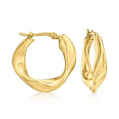 14kt Yellow Gold Twisted Hoop Earrings