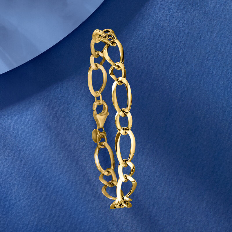 Italian 18kt Yellow Gold Oval-Link Bracelet image number 2