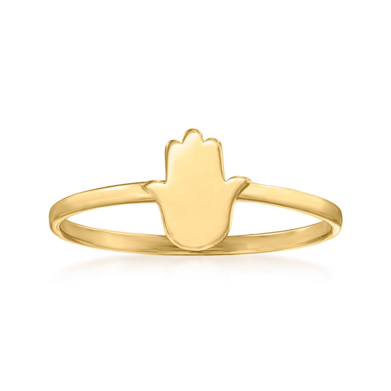 14kt Yellow Gold Hamsa Ring image number 0