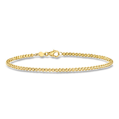 Italian 2mm 14kt Yellow Gold Bead Bracelet