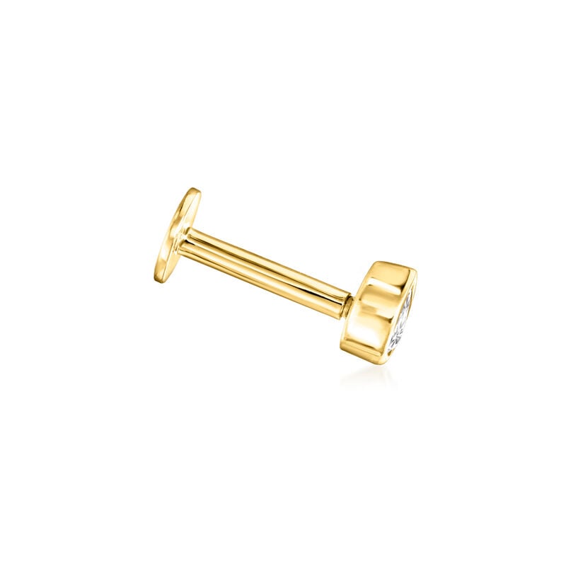 Pear-Shaped Lab-Grown Diamond Flat-Back Stud Earrings in 14kt Yellow Gold image number 3