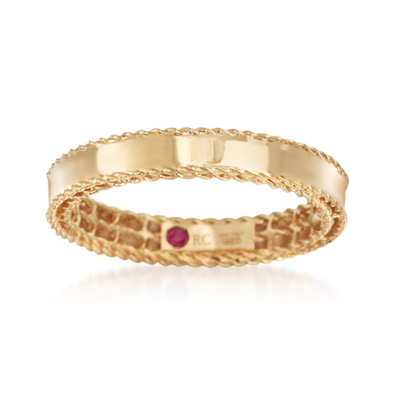 Roberto Coin &quot;Symphony&quot; Princess 18kt Yellow Gold Ring. Size 7 image number 0