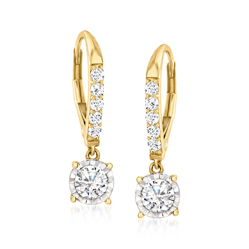 1.00 ct. t.w. Diamond Drop Earrings in 14kt Yellow Gold  image number 0