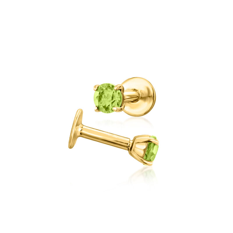 Peridot Flat-Back Earrings in 14kt Yellow Gold image number 4