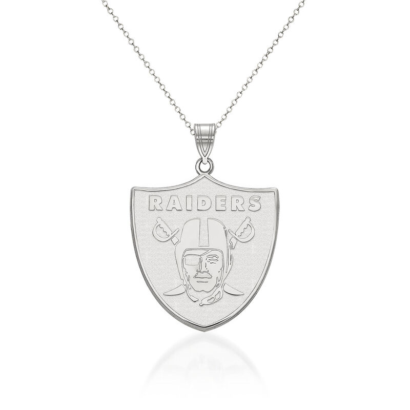 Sterling Silver NFL Oakland Raiders Pendant Necklace. 18" image number 0