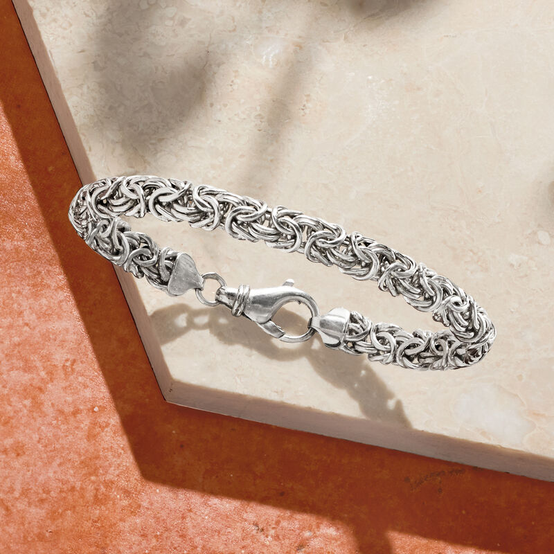 Sterling Silver Small Byzantine Bracelet image number 2