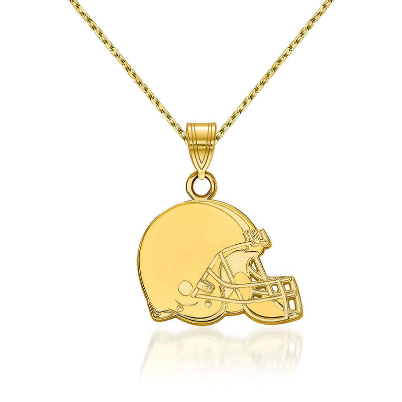 14kt Yellow Gold NFL Cleveland Browns Pendant Necklace. 18&quot; image number 0