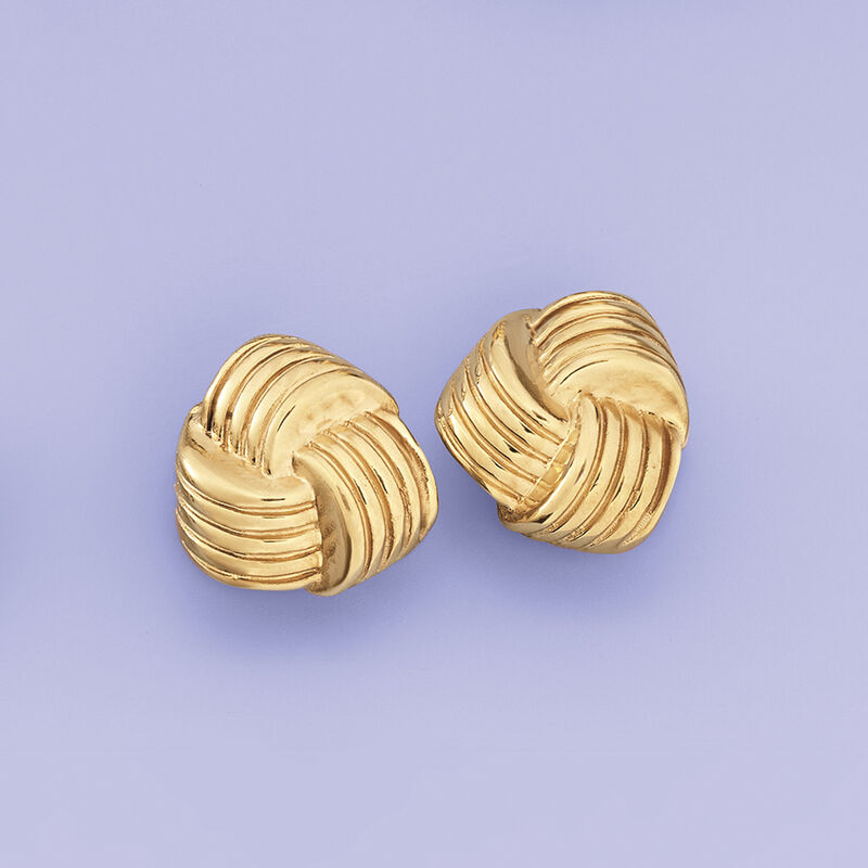Italian 14kt Yellow Gold Puffed Knot Clip-On Earrings image number 3