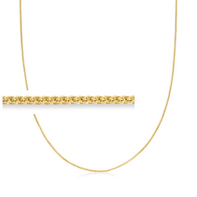 1mm 10kt Yellow Gold Adjustable Wheat-Chain Necklace