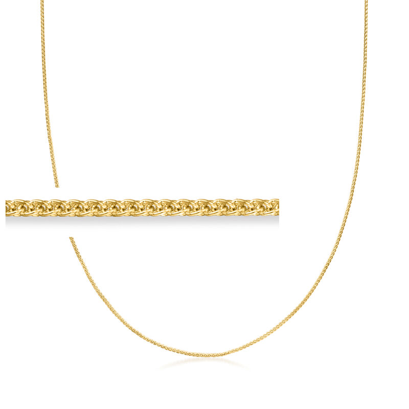 1mm 10kt Yellow Gold Adjustable Wheat-Chain Necklace. Adjustable Length image number 0
