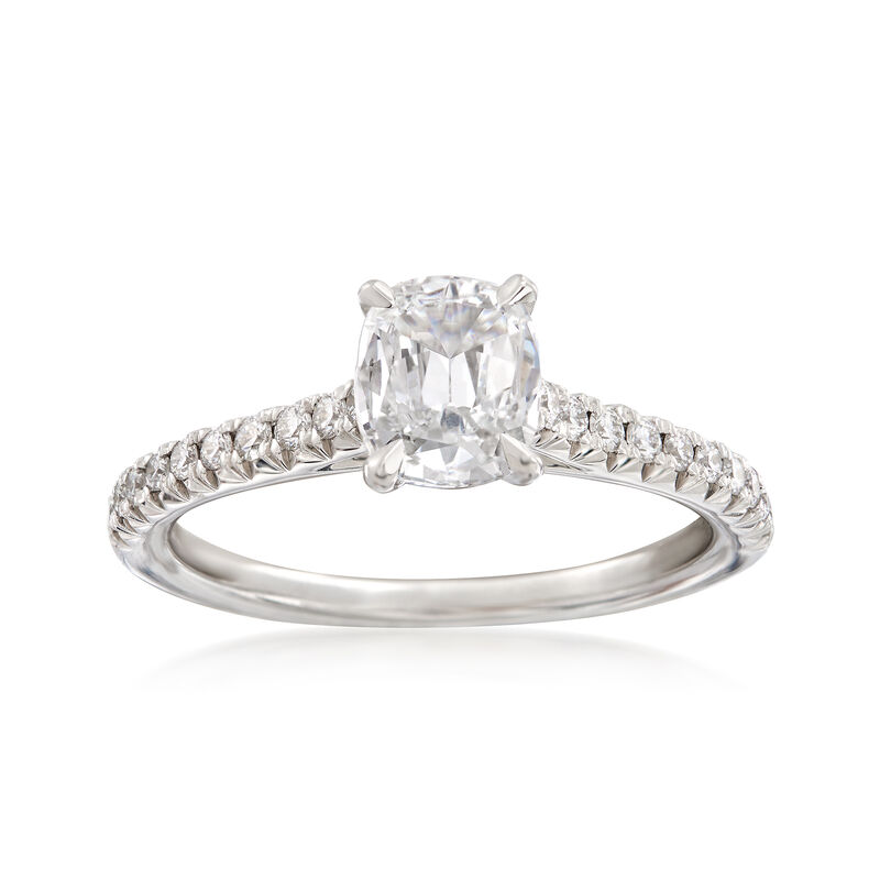 Henri Daussi .98 ct. t.w. Diamond Engagement Ring in 18kt White Gold image number 0