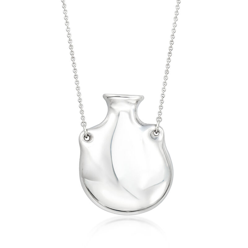 C. 1980 Vintage Tiffany Jewelry &quot;Elsa Peretti&quot; Sterling Silver Bottle Necklace. 28&quot; image number 0