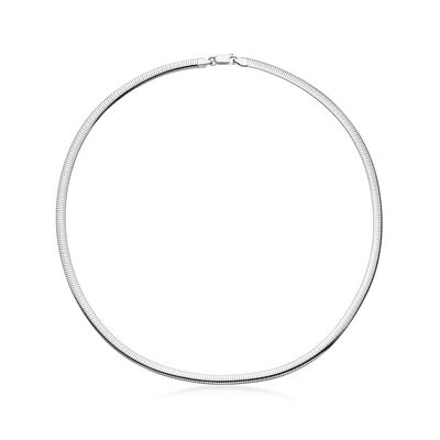 Italian 4mm Silver and 14kt Gold-Plated Omega Necklace