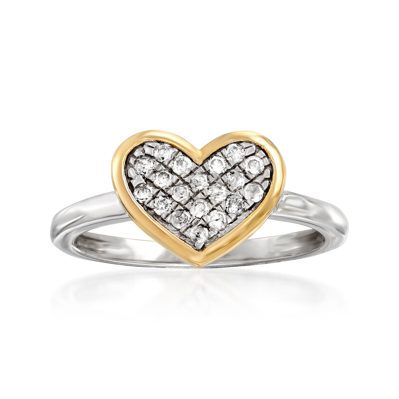 .25 ct. t.w. Diamond Heart Ring in Sterling Silver and 14kt Yellow Gold image number 0