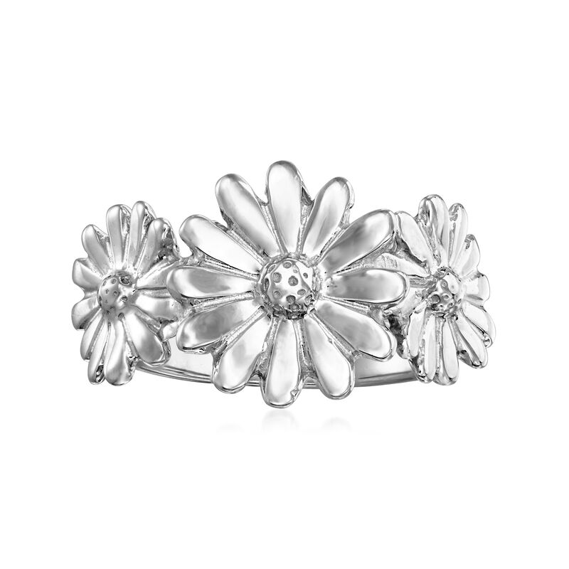 Italian Sterling Silver Daisy Ring image number 0