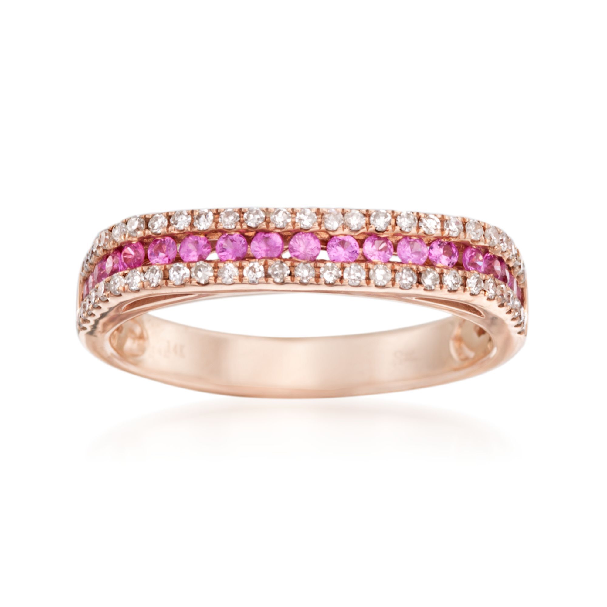 30 ct. t.w. Pink Sapphire and .21 ct. t.w. Diamond Ring in 14kt