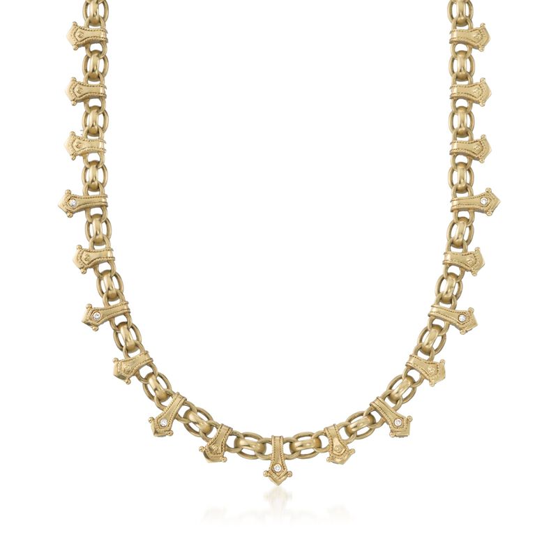 C. 2000 Vintage Penny Preville .25 ct. t.w. Diamond Choker Necklace in 18kt Yellow Gold image number 0