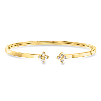 Roberto Coin "Love in Verona" .20 ct. t.w. Diamond Cuff Bracelet in 18kt Yellow Gold