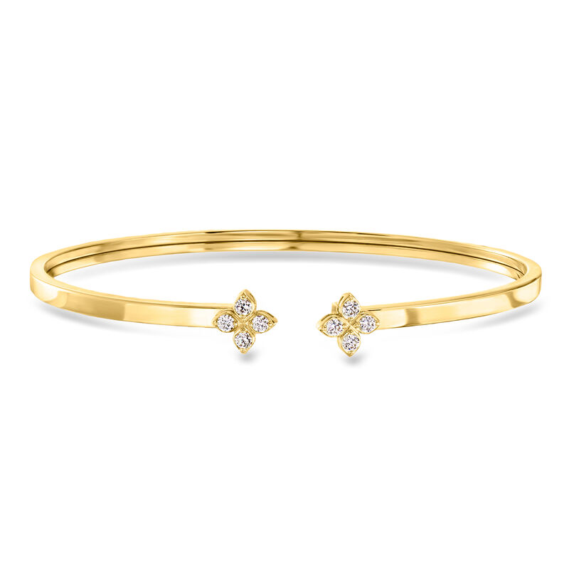 Roberto Coin "Love in Verona" .20 ct. t.w. Diamond Cuff Bracelet in 18kt Yellow Gold. 6.5" image number 0