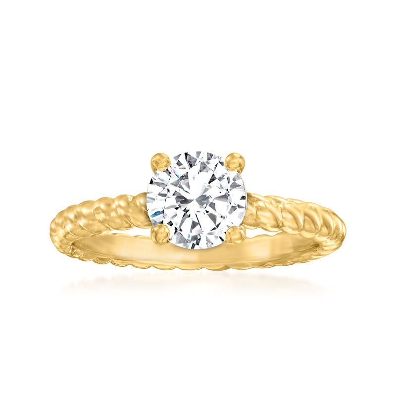 14kt Yellow Gold Twisted Engagement Ring Setting image number 0