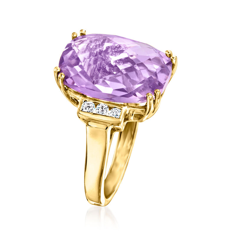 8.00 Carat Amethyst Ring with .18 ct. t.w. Diamonds in 14kt Yellow Gold image number 2