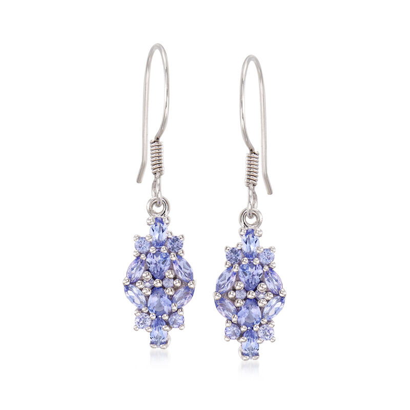 1.78 ct. t.w. Tanzanite Drop Earrings in Sterling Silver image number 0