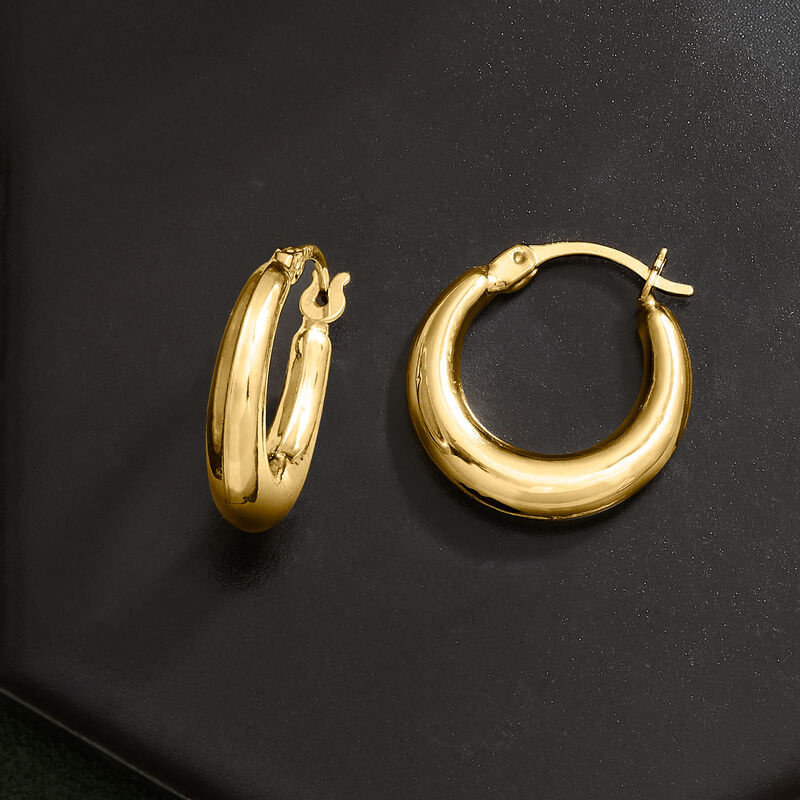 14kt Yellow Gold Hoop Earrings. 1/2" image number 1