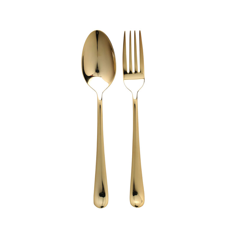 Vietri &quot;Settimocielo Oro&quot; 2-pc 18/10 Stainless Steel Serving Set from Italy image number 0