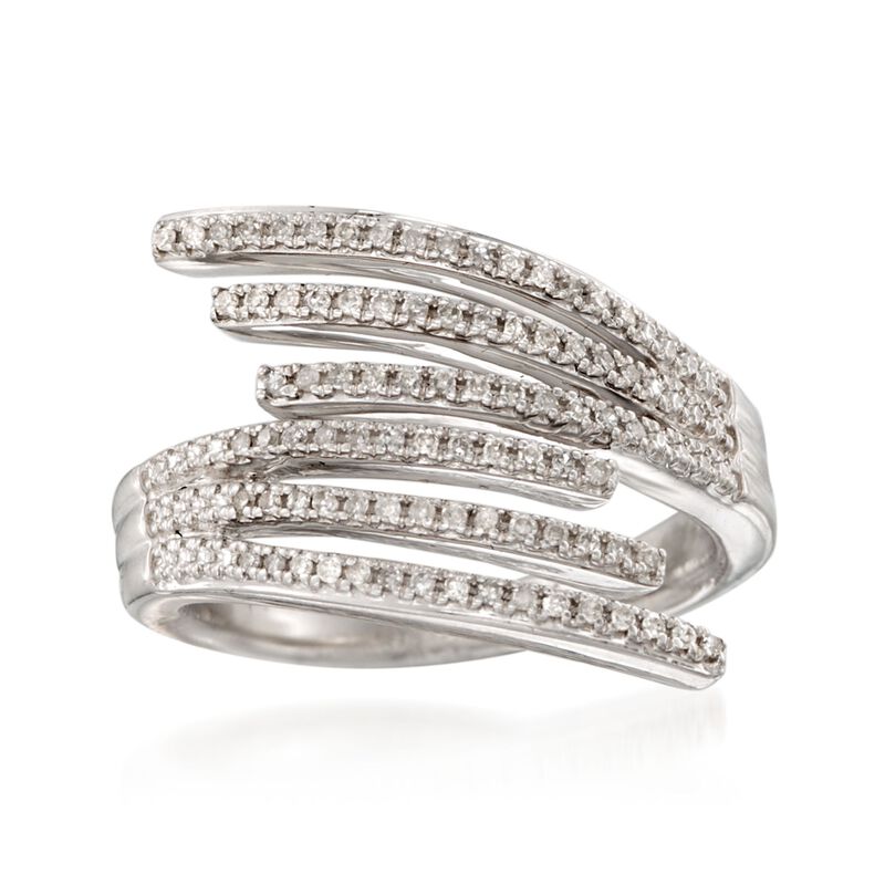 .25 ct. t.w. Diamond Multi-Row Bypass Ring in Sterling Silver image number 0