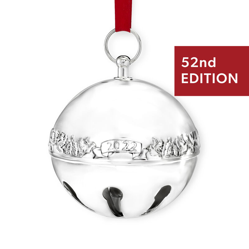 Wallace 2022 Annual Silver Plate Sleigh Bell Ornament - 52nd Edition image number 0