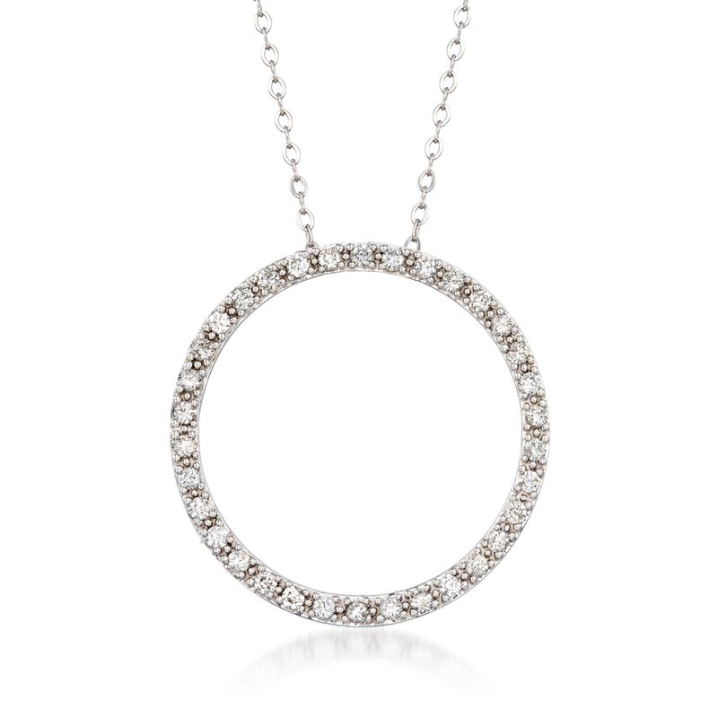 .50 ct. t.w. Diamond Eternity Circle Necklace in 14kt White Gold image number 0