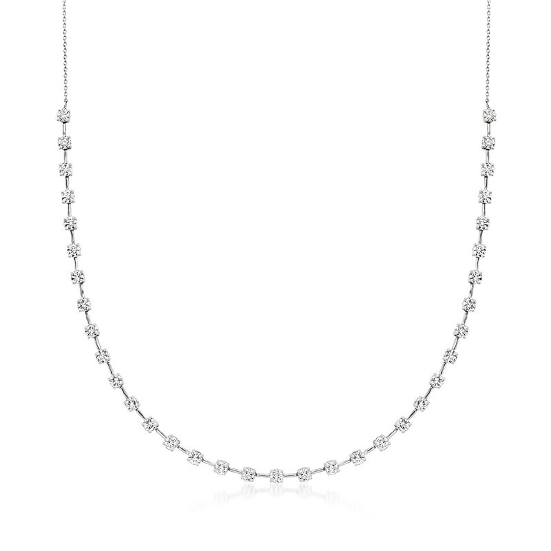 5.00 ct. t.w. Lab-Grown Diamond Station Necklace in 14kt White Gold image number 0