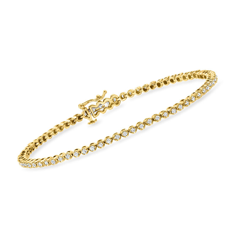 1.00 ct. t.w. Diamond Tennis Bracelet in 18kt Gold Over Sterling image number 0