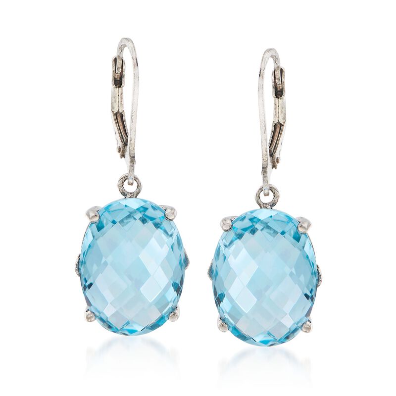 20.00 ct. t.w. Sky Blue Topaz Drop Earrings in Sterling Silver  image number 0