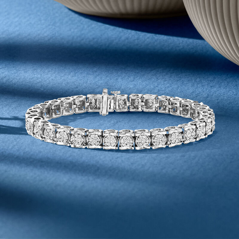 3.00 ct. t.w. Diamond Tennis Bracelet in Sterling Silver