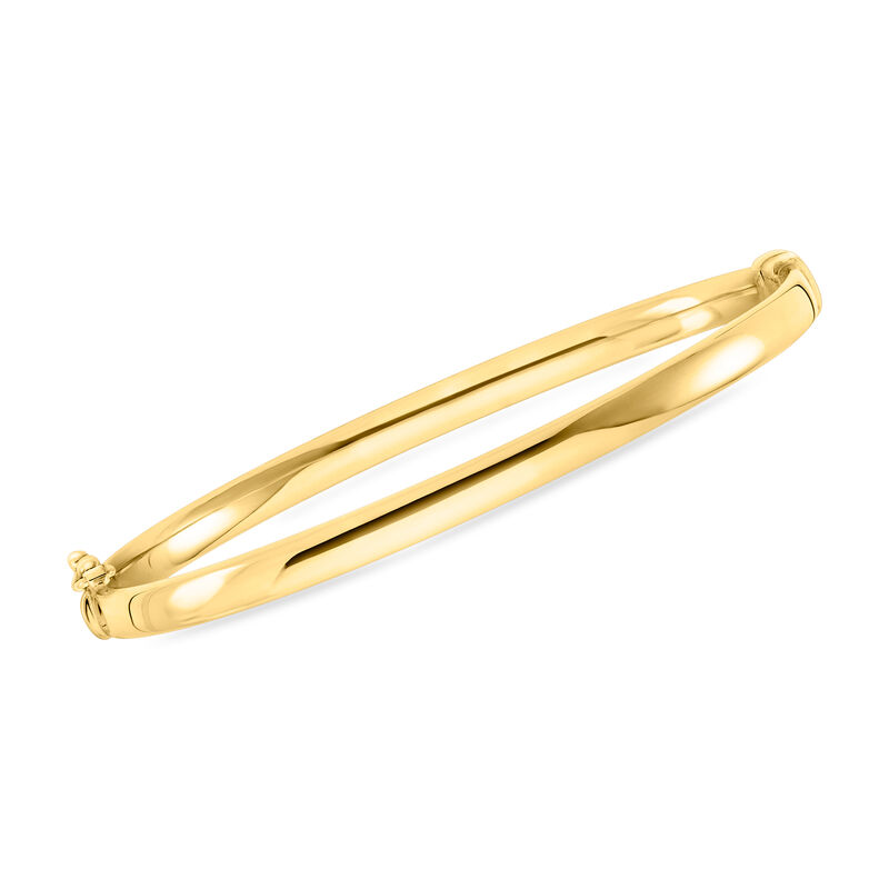 4mm 18kt Gold Over Sterling Bangle Bracelet image number 0