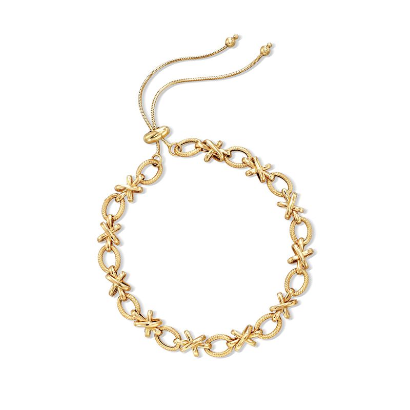 14kt Yellow Gold XO Bolo Bracelet image number 2