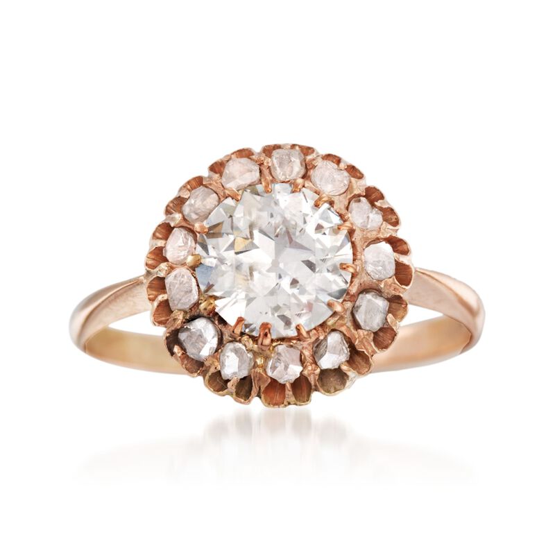 C. 1970 Vintage 1.52 ct. t.w. Diamond Ring in 14kt Rose Gold. Size 7.5 image number 0