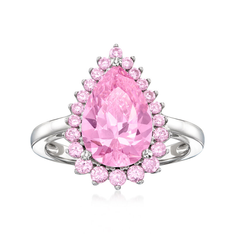 Italian 2.40 ct. t.w. Simulated Pink Sapphire Ring in Sterling Silver image number 0