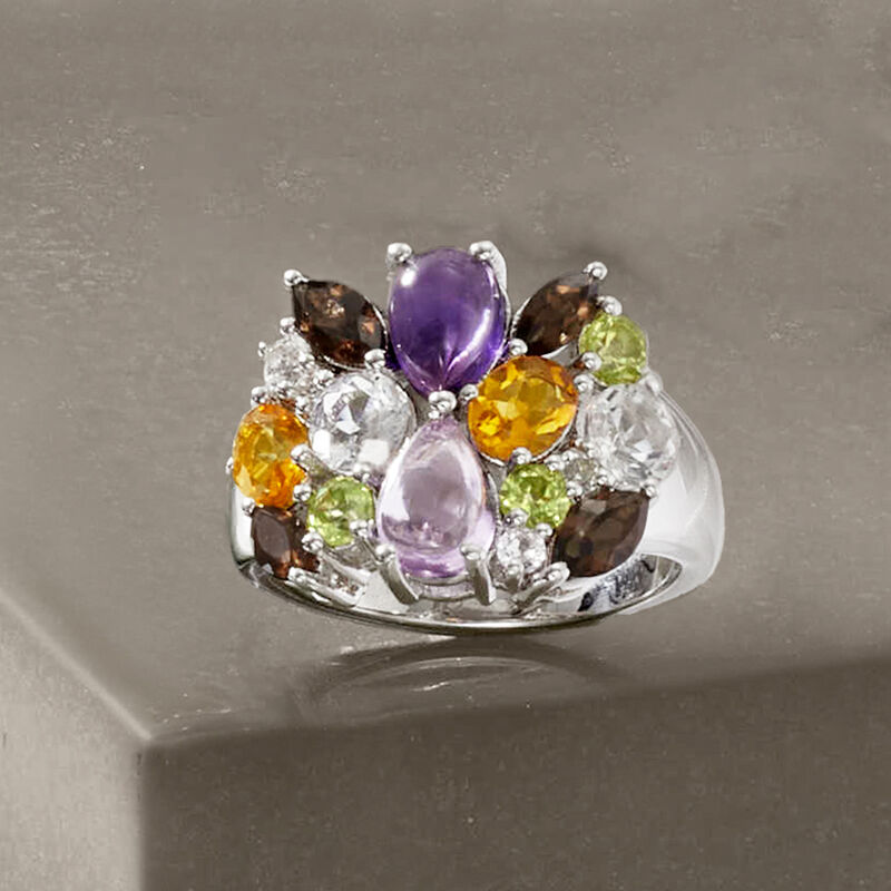 4.50 ct. t.w. Multi-Gemstone Ring in Sterling Silver image number 4