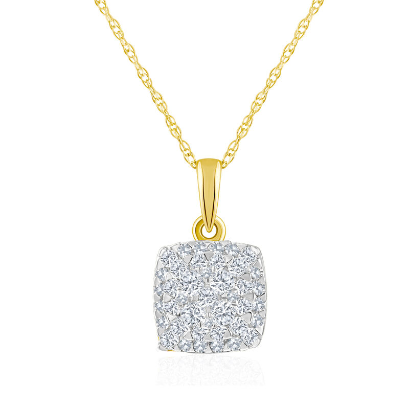 .22 ct. t.w. Diamond Square Cluster Pendant Necklace in 14kt Yellow Gold image number 0