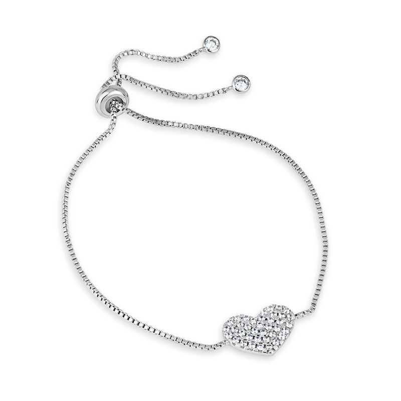 .64 ct. t.w. CZ Heart Bolo Bracelet in Sterling Silver image number 0