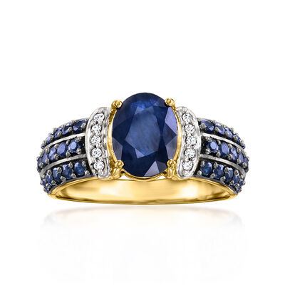 2.60 ct. t.w. Sapphire Ring with Diamonds in 14kt Yellow Gold