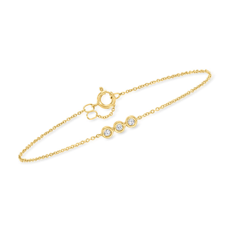 .10 ct. t.w. Bezel-Set Diamond Bracelet in 10kt Yellow Gold image number 0