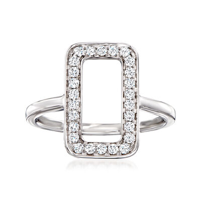 .30 ct. t.w. Diamond Rectangle Ring in 14kt White Gold