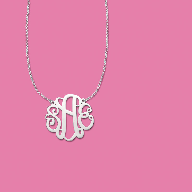 Sterling Silver Personalized Monogram Necklace image number 5