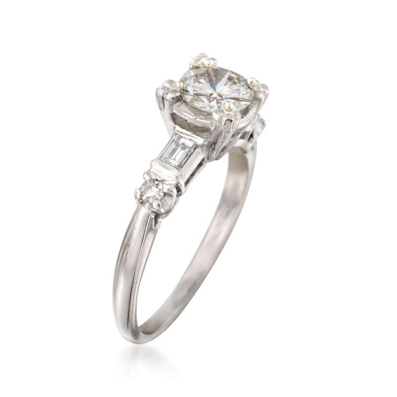 C. 2000 Vintage 1.14 ct. t.w. Diamond Engagement Ring in Platinum. Size 7 image number 2