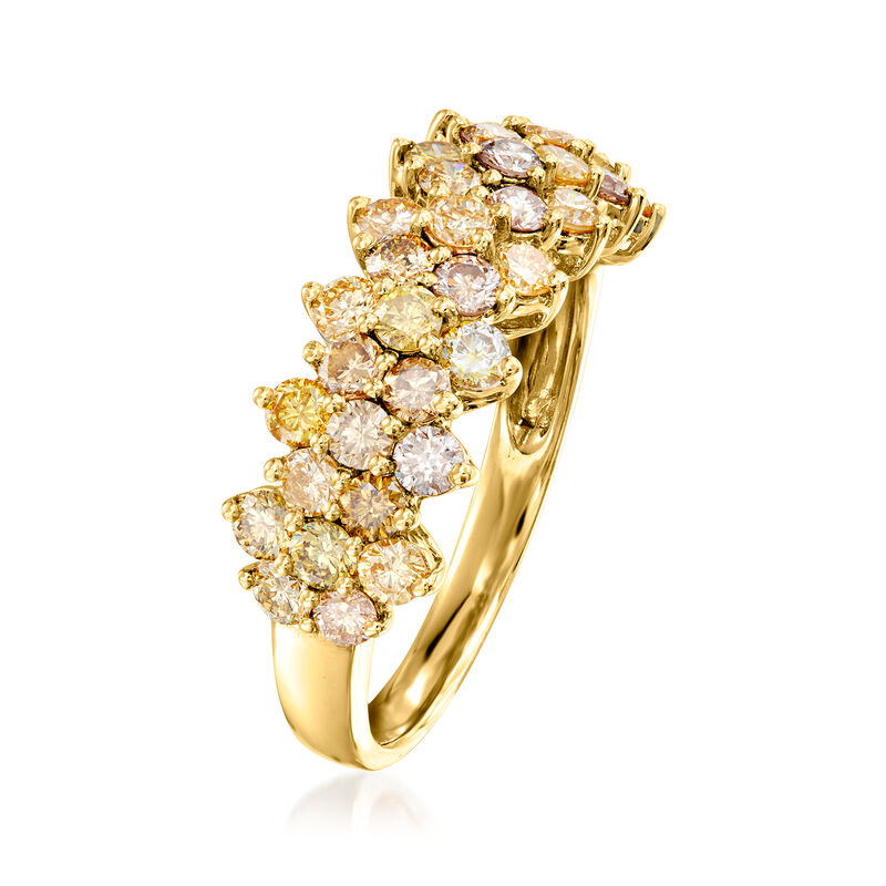 1.75 ct. t.w. Multicolored Diamond Cluster Ring in 14kt Yellow Gold. Size 7 image number 2