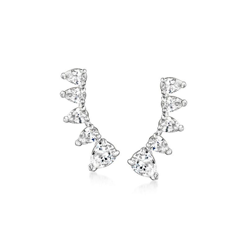 .50 ct. t.w. CZ Ear Climbers in Sterling Silver  image number 0