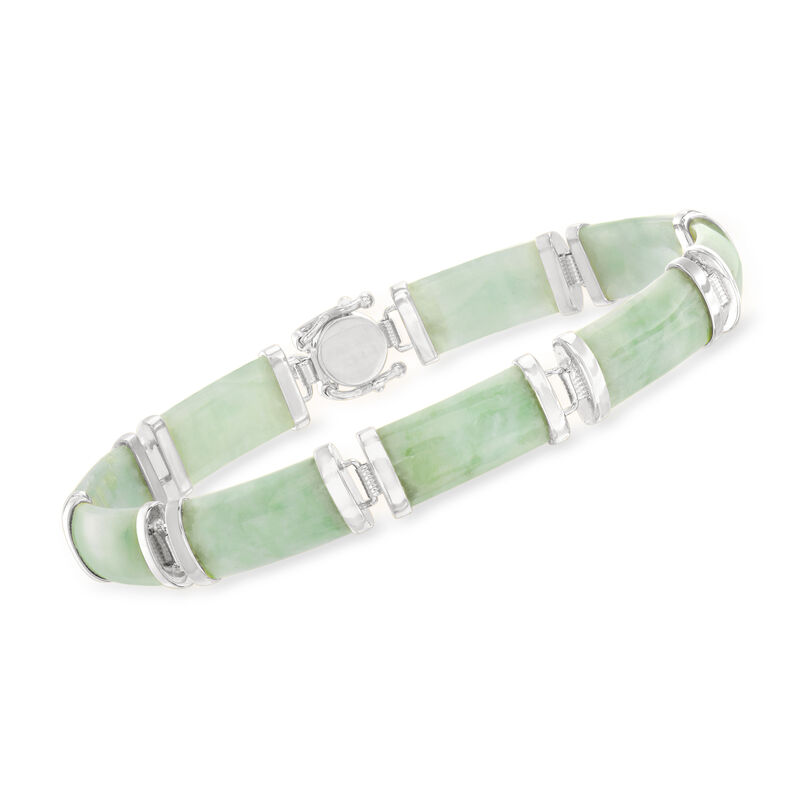 Jade &quot;Good Fortune&quot; Bracelet in Sterling Silver image number 2